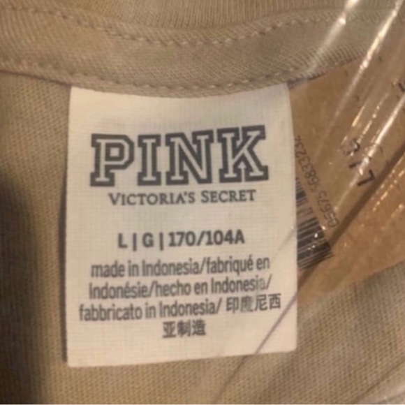 VS PINK PALM SHINE LOGO TSHIRT LARGE NWT - Picture 2 of 5